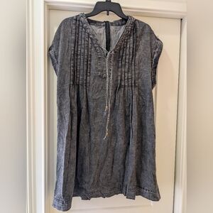 Gray Heathered Black Boho Dress NWOT